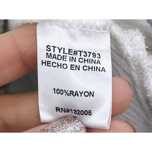 Entro Sz S Womens Floral Print Tunic Top Peasant Blouse Ruffle Asymmetrical Hem - Picture 7 of 7